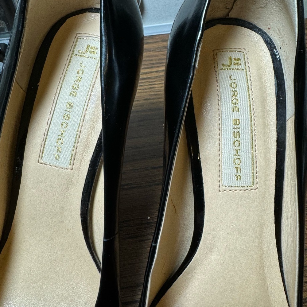 EUC Jorge Bischoff Black Patent Leather Stilletto Heels US size 6 - Picture 5 of 11